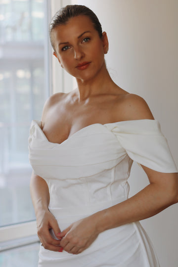 Luxury Crepe Wedding Dress Straps - Velo Bianco
